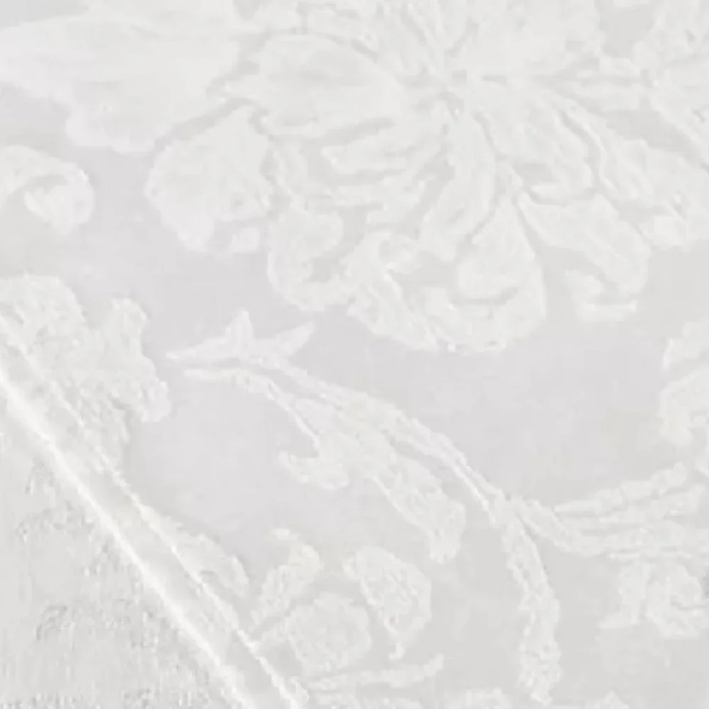 brand new WHITE Holiday Medley Damask 60x120 inch Tablecloth (Seats 10 to 12)